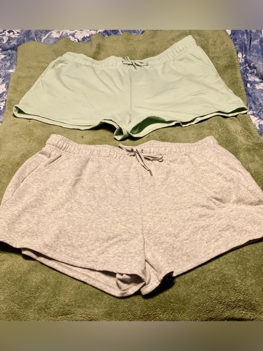 Casual Auden Sleep Lounge Shorts Set in Light Green & Light Gray 2 Pair XXL 2X
